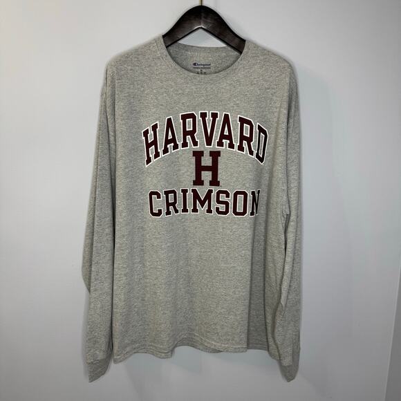 Harvard Crimson Champion High Motor Pullover Sweatshirt Heather Gray Sz XL New - Picture 8 of 8